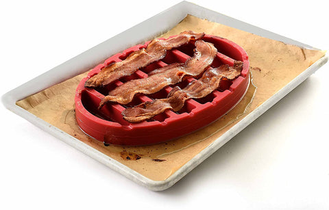 Image of Norpro 405 Oval Silicone Roast Rack, Red 9X6