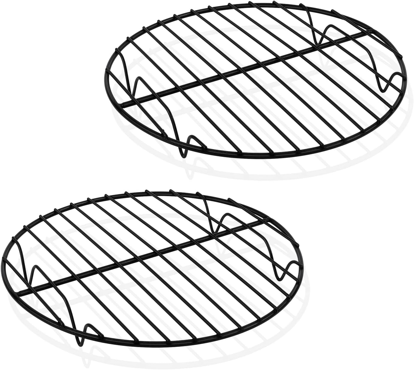 Teamfar round Cooling Rack, 7.5’’ Small Baking Roasting Grilling Rack with Stainless Steel Core & Non-Stick Coating, for Cooking Steaming Cooling, Healthy & Durable, Oven Safe & Easy Clean – Set of 2