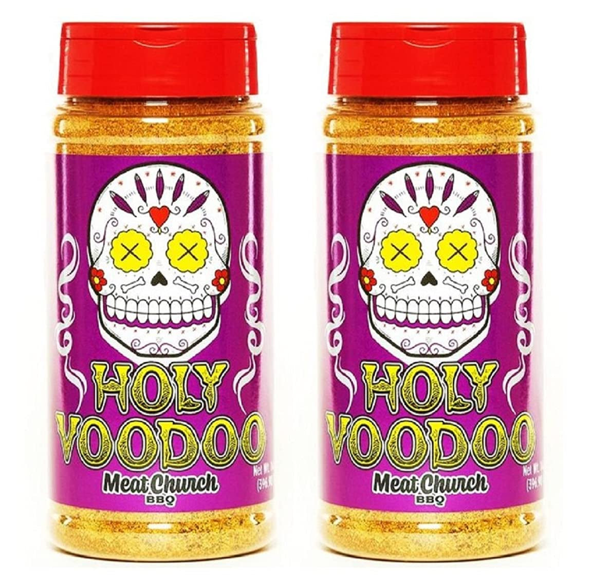 BBQ Rub Combo: Two Bottles of Voodoo (14 Oz) BBQ Rub and Seasoning & BBQ Rub Combo: Two Bottles of Holy Cow (12 Oz) BBQ Rub and Seasoning