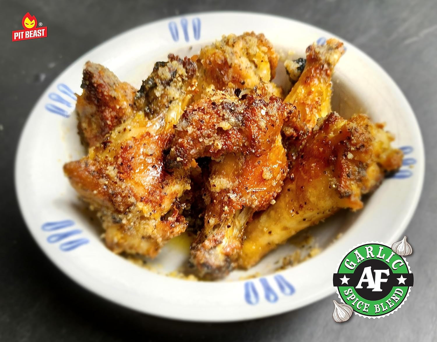 Pit Beast Garlic AF - Garlic, Salt, and Pepper BBQ Rub Seasoning | ALL PURPOSE EXTREME GARLIC FLAVOR SPICE BLEND | Chicken, Pasta, Veggies, Dips, Bread, Beef, Pork | 14Oz.