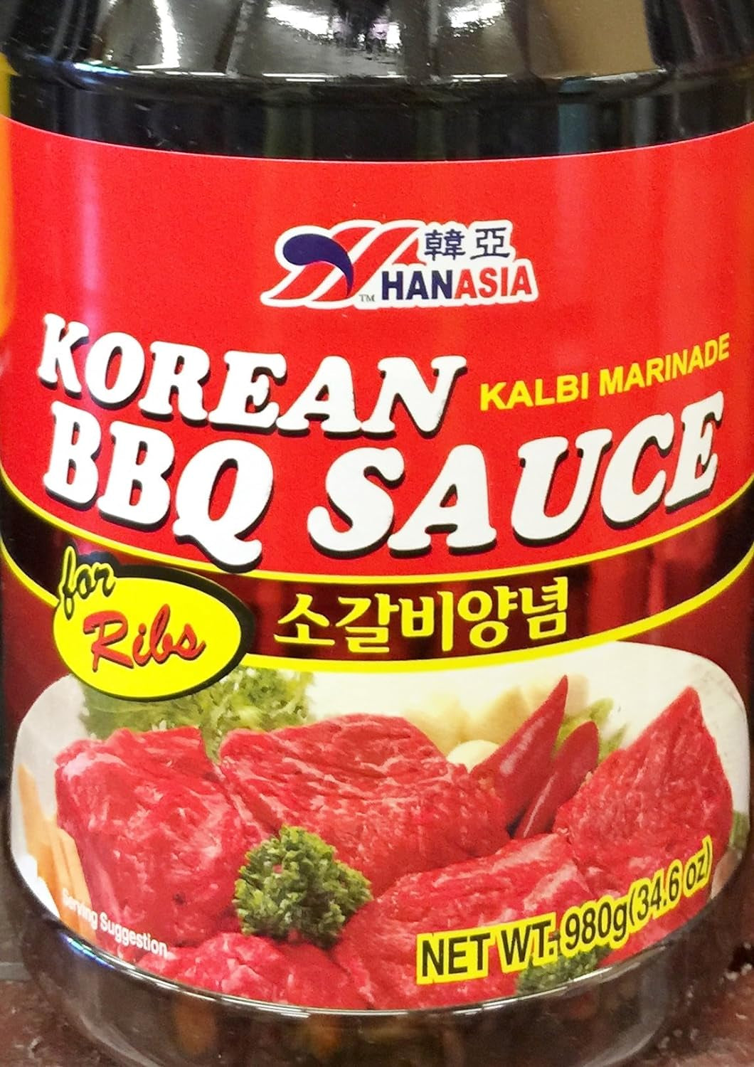 34.6Oz Han Asia Korean BBQ Sauce for Ribs Kalbi Marinade, One Bottle per Order