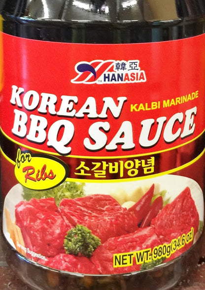 34.6Oz Han Asia Korean BBQ Sauce for Ribs Kalbi Marinade, One Bottle per Order
