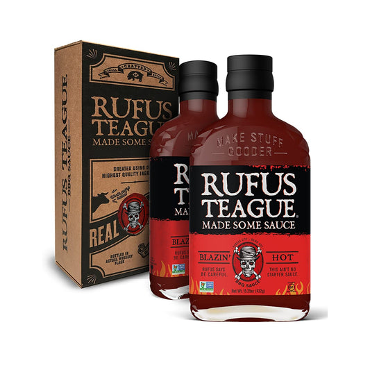 Rufus Teague - Blazin' Hot BBQ Sauce - Premium Barbecue Sauce - 15.25 Oz. Bottles - 2 Pack