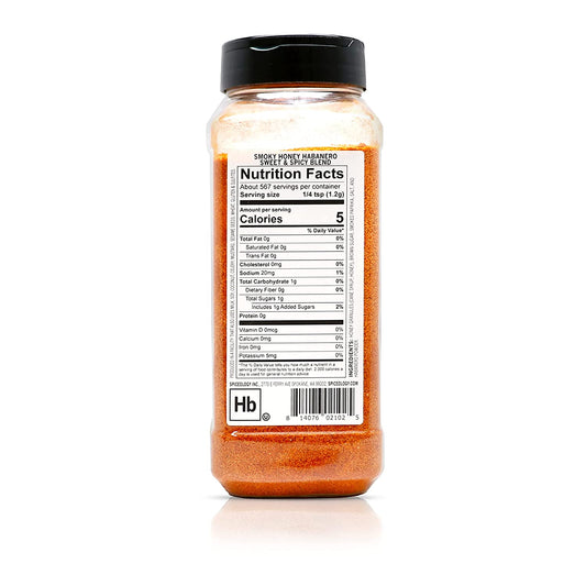 Spiceology - Smoky Honey Habanero - Sweet & Spicy BBQ Rub - Barbeque Rubs, Spice Blends and Seasonings for Smoking or Grilling - Use On: Chicken, Wings, Pork, Steak, Nuts, Butter, Bacon, or Burgers - 24 Oz