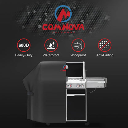 Comnova Grill Cover 82 Inch - 600D BBQ Cover for Outdoor Grill Heavy Duty and Waterproof, Large Barbecue Gas Grill Covers for Weber, Char-Broil, Nexgrill, Monument, Dyna-Glo, Brinkmann and More
