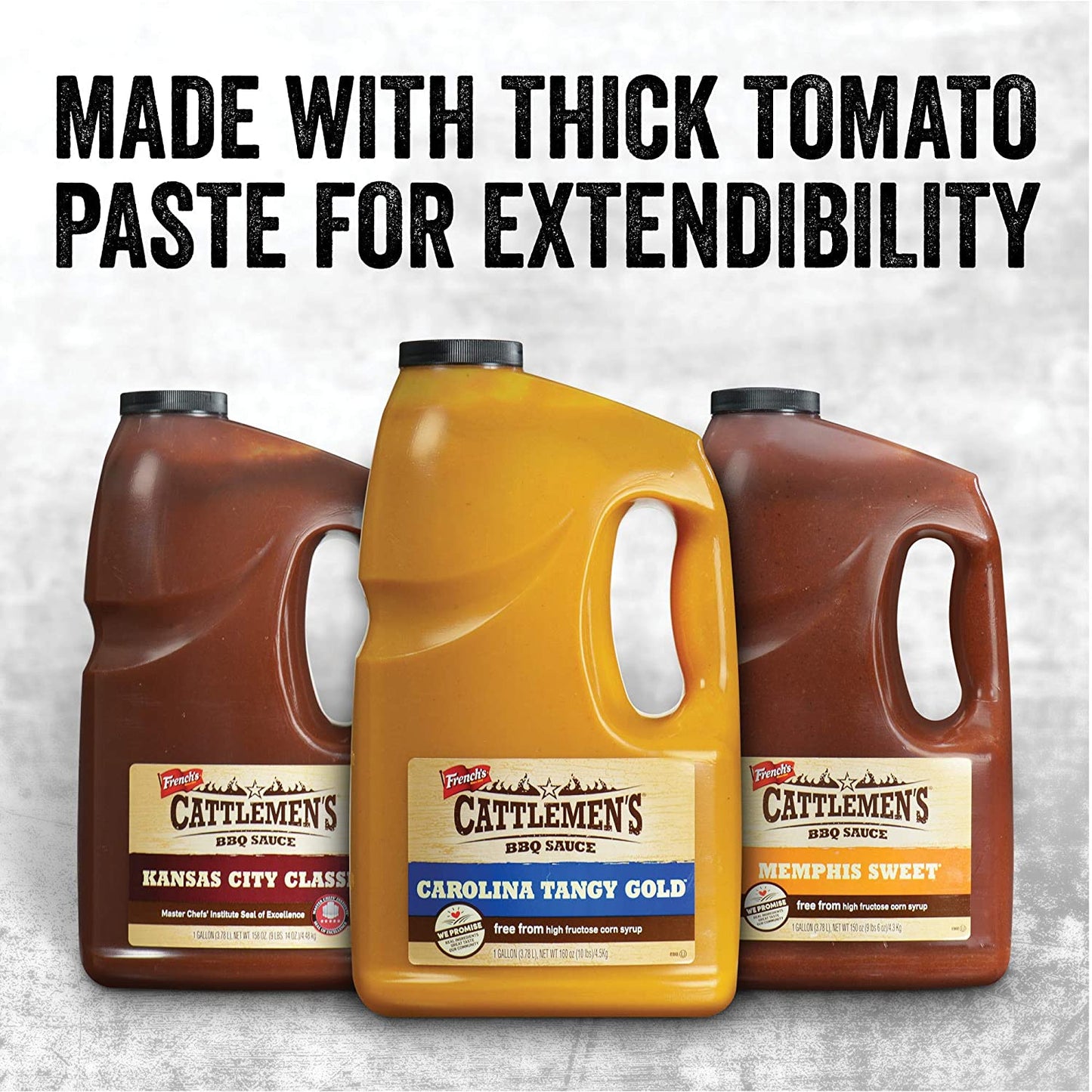 Cattlemen'S Carolina Tangy Gold BBQ Sauce, 1 Gal - One Gallon Bulk Container of Tangy Gold Barbecue Sauce Blend of Creamy Mustard, Sweet Molasses, and More Perfect for Glazes