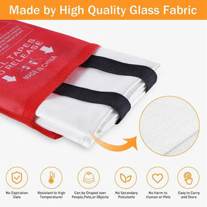 Emergency Fire Blankets for Home Kitchen - Mondoshop Fiberglass Fireproof Blankets for Camping, Picnic, Fireplace, School, Grill, Car, Office, Warehouse