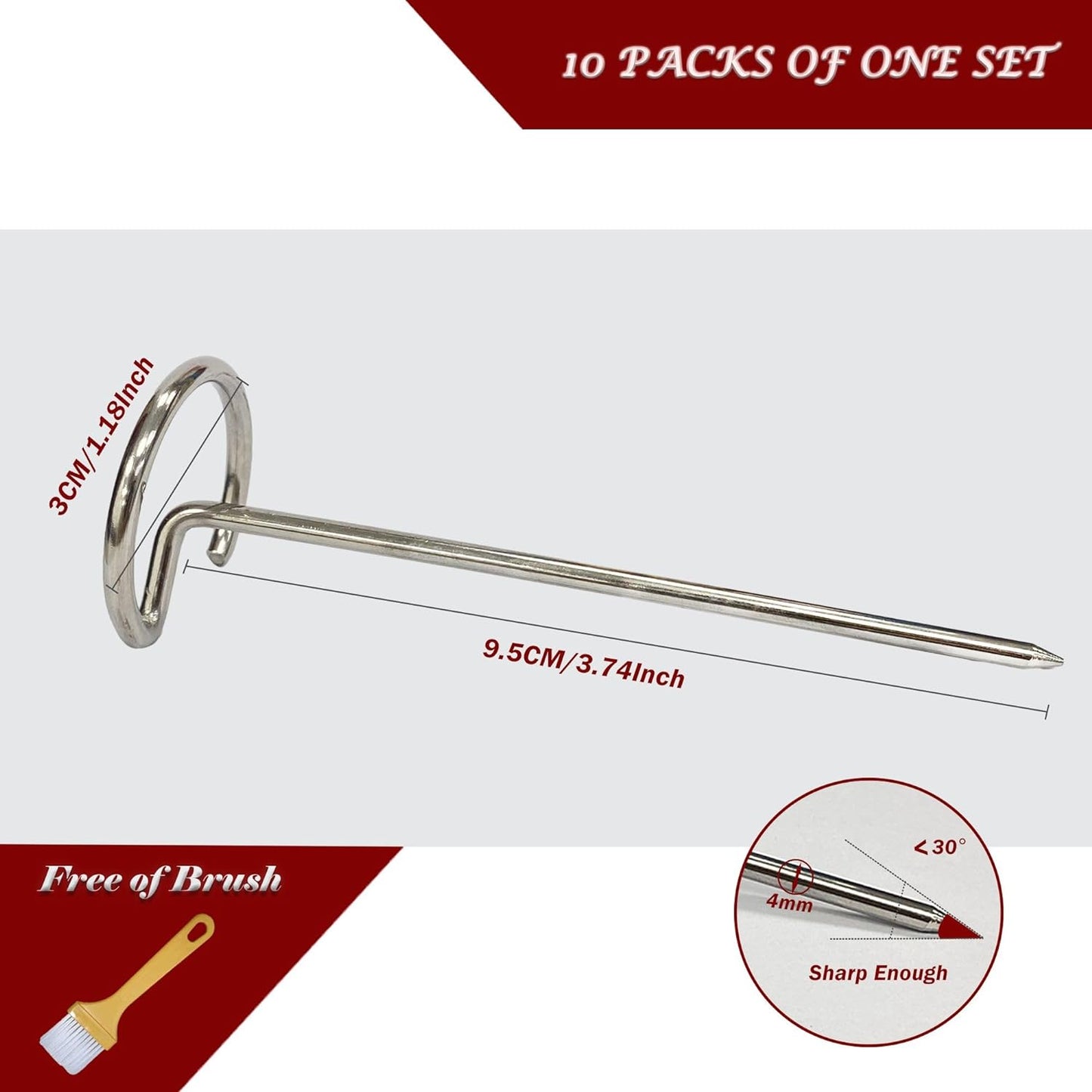 BBQ Vertical Skewers Sticks Stainless Steel Barbecue Grill Skewers for Air Fryer Stainless Steel Skewer Stand Air Fryer Grill Accessories
