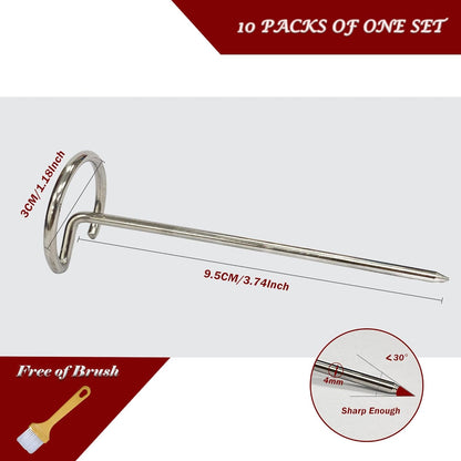BBQ Vertical Skewers Sticks Stainless Steel Barbecue Grill Skewers for Air Fryer Stainless Steel Skewer Stand Air Fryer Grill Accessories