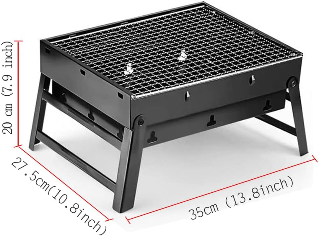 Folding Portable Barbecue Charcoal Grill, Barbecue Desk Tabletop Outdoor Stainless Steel Smoker BBQ for Outdoor Cooking Camping Picnics Beach