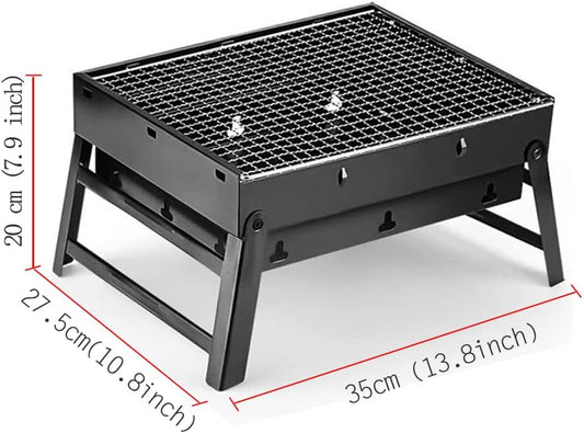 Folding Portable Barbecue Charcoal Grill, Barbecue Desk Tabletop Outdoor Stainless Steel Smoker BBQ for Outdoor Cooking Camping Picnics Beach