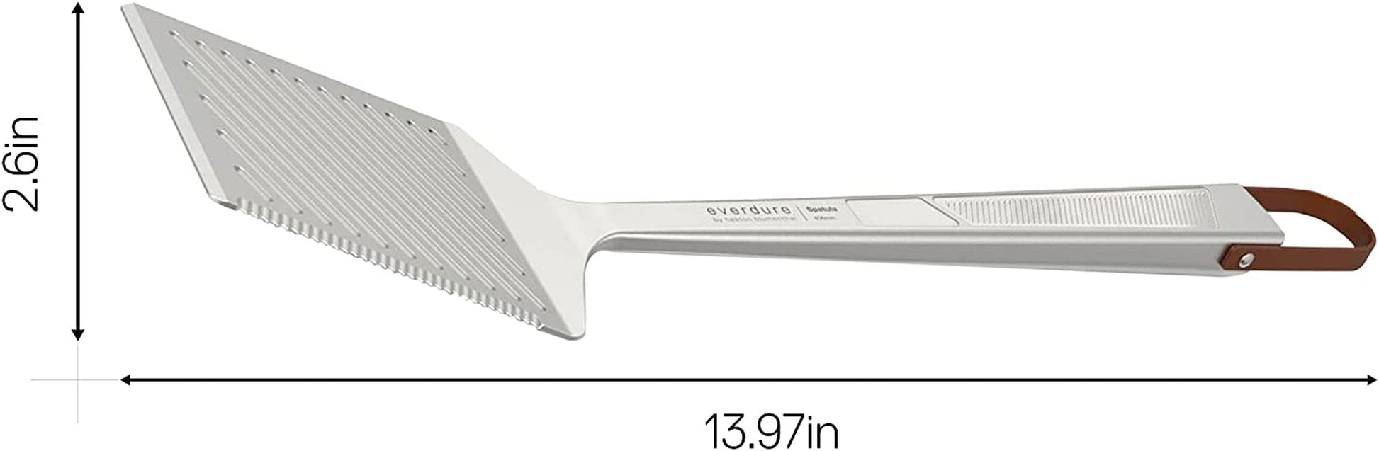 Everdure BBQ Tool Kit - 3 Pack, Brushed Stainless Steel Tongs, Spatula and Fork with Soft Grip Handles and Leather Straps, Barbeque Grill Accessories and Cooking Utensils Set