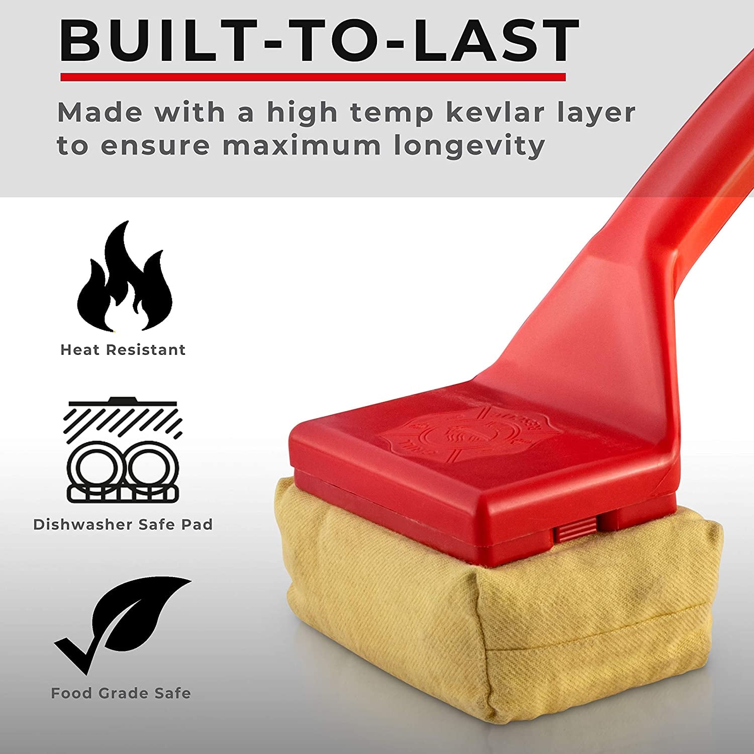 BBQ Replaceable Scraper Cleaning Head, Bristle Free - Durable and Unique Scraper Tools for Cast Iron or Stainless-Steel Grates, Barbecue Cleaner (Grill Brush)