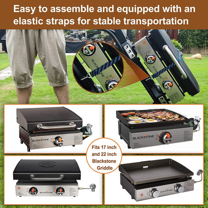 Portable Grill Cart for Weber Q1000, Q2000 Series Gas Grills and Blackstone 17” 22” Table Top Griddles, Portable Griddle Stand