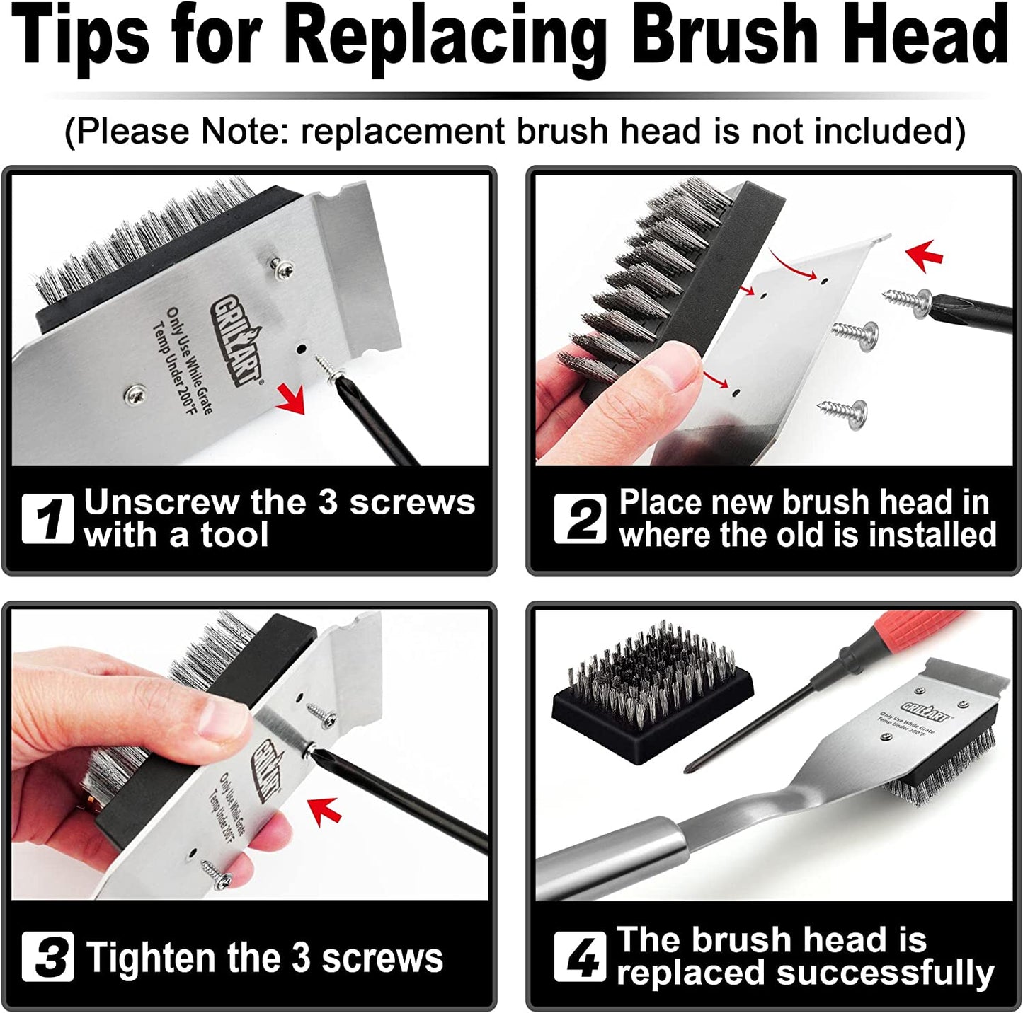 Grill Brush and Scraper, Wire BBQ Grill Brush for Outdoor Grill, 16.5” Grill Cleaning Brush BBQ Grill Accessories, Safe Grill Cleaner Brush-Ideal Gift for Men/Dad BBQ Brush for Grill Cleaning