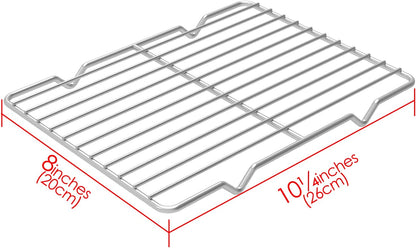 Linkidea Metal Grate Cooling Rack Pack of 2, Stainless Steel Baking Cooling Rack Rectangle 8'' X 10'', Oven Safe Grid Wire Racks for Roasting Disposable Pan
