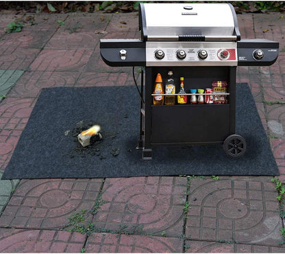 Under Grill Mats,Flame Retardant BBQ Grilling Gear for Gas,Absorbing Grill Pads,Durable Washable Floor Mat Protect Decks and Patios from Grease Splatter and Messes (Grill Mats 37.4Inches X 60Inches)
