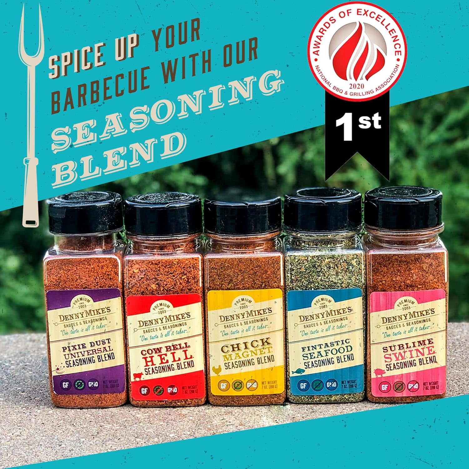 Dennymike’S Grill Seasoning Set, All Natural Spices and Seasonings, BBQ Rub for Cooking, Smoking, and Grilling, Low Sodium, Keto-Friendly, Gluten and Msg-Free, Bundle Pack of 5