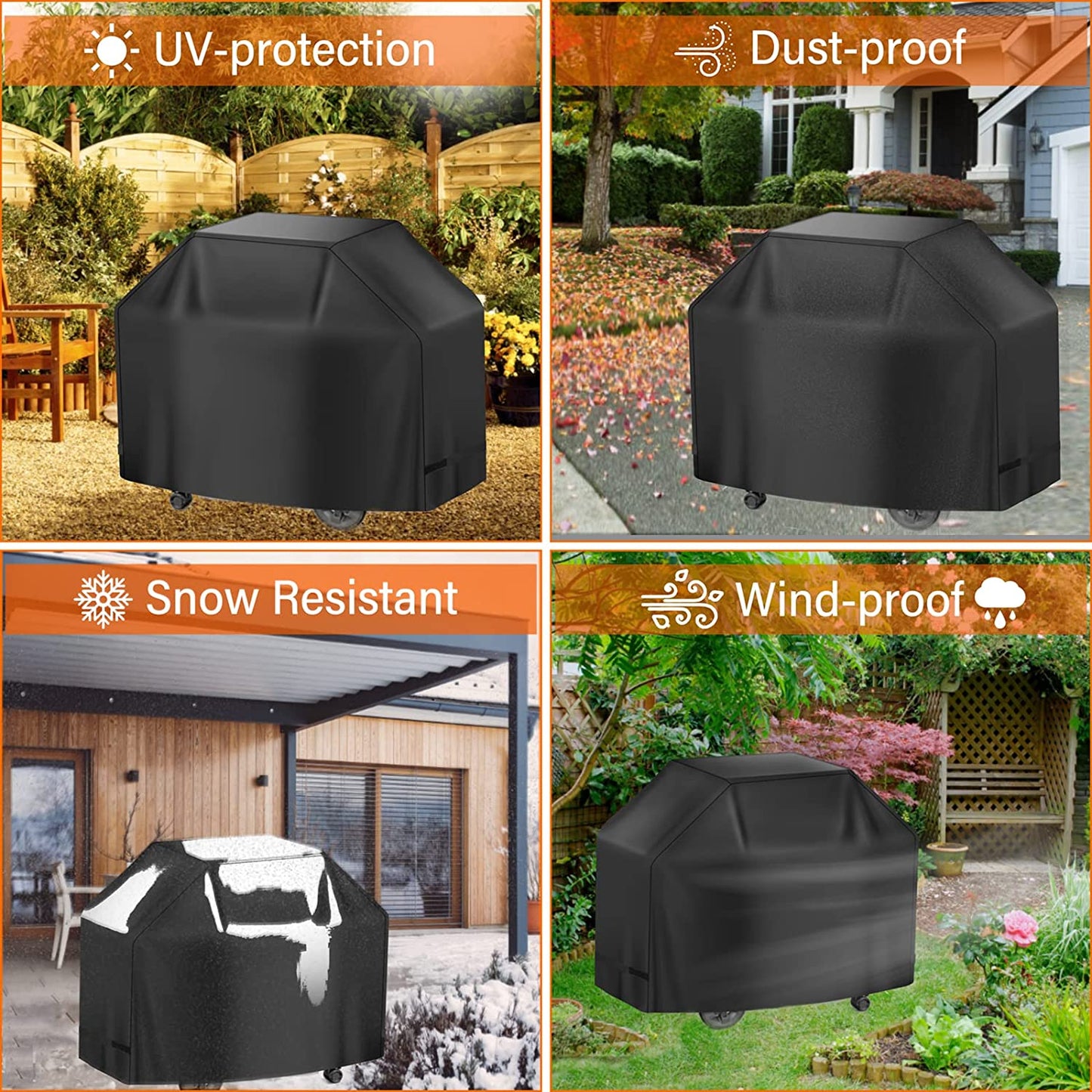 Grill Cover, BBQ Cover 59 Inch,Grill Covers Waterproof,Anti-Uv & Fade Resistant, Barbecue Grill Cover with Velcro Straps,Gas Grill Cover Rip Resistant,For Weber,Char Broil,Nexgrill Grills