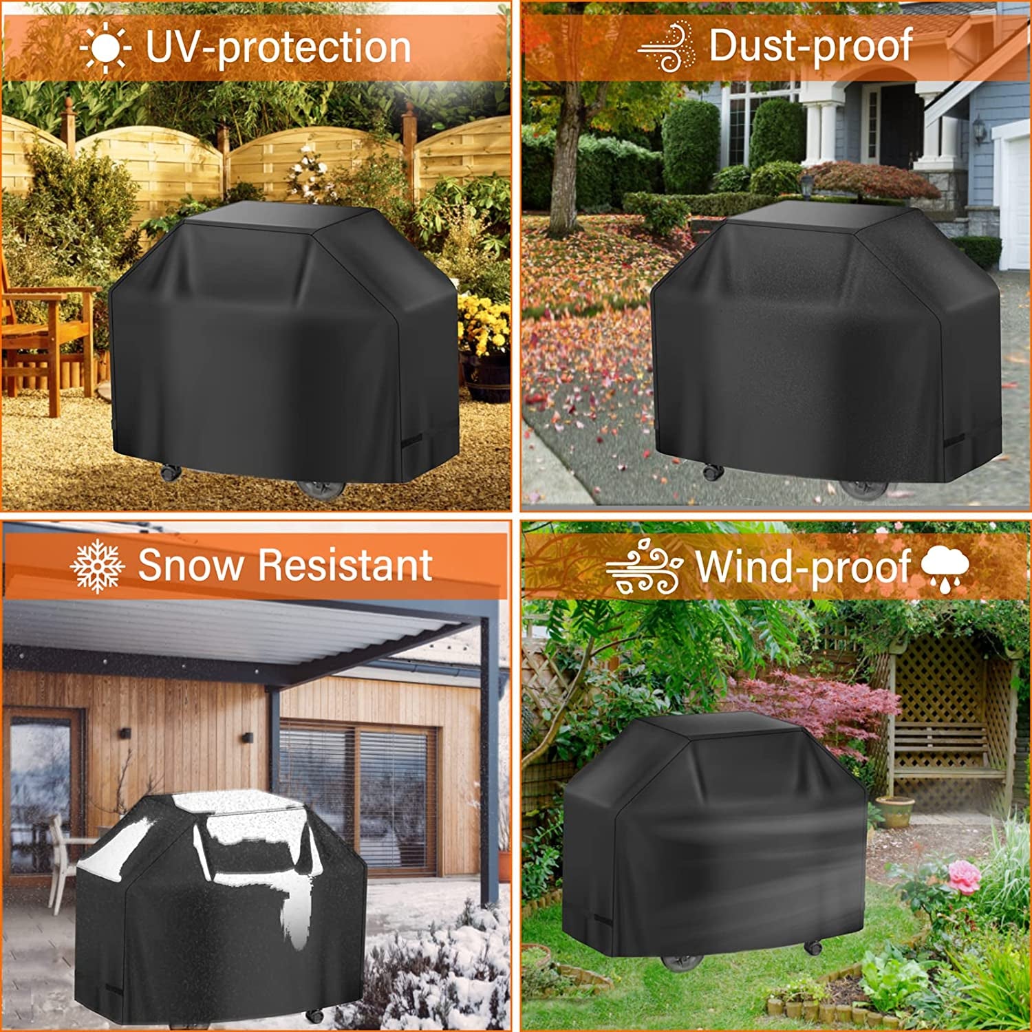 Grill Cover, BBQ Cover 59 Inch,Grill Covers Waterproof,Anti-Uv & Fade Resistant, Barbecue Grill Cover with Velcro Straps,Gas Grill Cover Rip Resistant,For Weber,Char Broil,Nexgrill Grills