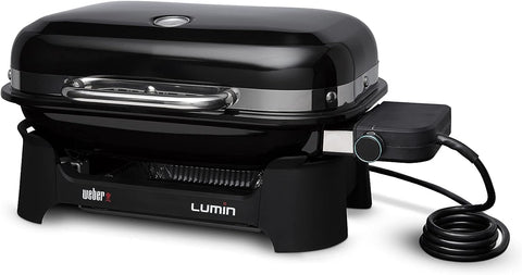 Image of Lumin Compact Outdoor Electric Barbecue Grill, Black - Great Small Spaces Such as Patios, Balconies, and Decks, Portable and Convenient