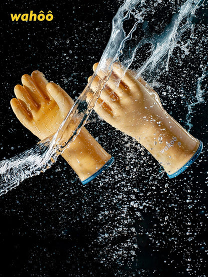 Wahoo Liquid Silicone Smoker Oven Gloves, Food-Contact Grade, Heat Resistant Gloves for Cooking, Grilling, Baking, Yellow, L/9