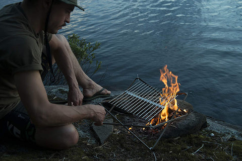 Image of Wolf and Grizzly Grill Edition Kit | Camping Grill for Backpacking, Camping and Bushcraft | the Perfect Compact, Folding Grill for Your Next Adventure | Camping Grill Grate over Fire/Campfire Grill