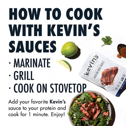 Kevin'S Natural Foods Korean BBQ Sauce - Keto and Paleo Simmer Sauce - Stir-Fry Sauce, Gluten Free, No Preservatives, Non-Gmo - 3 Pack (Korean BBQ)