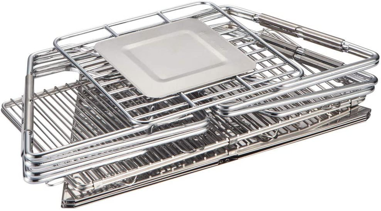 Quick Grill Medium: Original Folding Charcoal BBQ Grill Made from Stainless Steel/Carrying Bag for Backpacking Included /