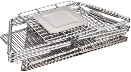 Quick Grill Medium: Original Folding Charcoal BBQ Grill Made from Stainless Steel/Carrying Bag for Backpacking Included /