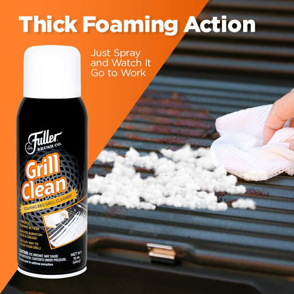 Grill Cleaner - Heavy Duty Foaming Spray for Cleaning Oven, Grilling Griddle & Iron Plate - Safe & Easy Grease Remover for Clean BBQ Racks & Grills