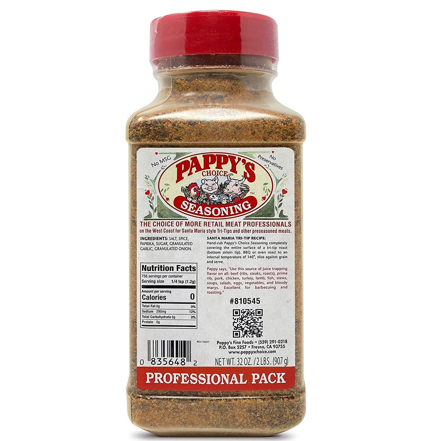 Pappy'S Choice Seasonings - Original. Perfect for Bbq and Smoked Brisket, Steak, Beef, Chicken, Fajita, Hogs, Rib, Seafood, Bagel, Popcorn, Jerk, Pizza and More.