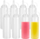 8 Pcs 16Oz Plastic Condiment Squeeze Bottles,Plastic Squeeze Squirt Bottle with Twist on Cap Lids and Discrete Measurements for Sauce,Ketchup,Condiments,Grilling,Syrup and More