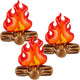 Inflatable Fake Campfire Camping Props Bonfire Party Decor Campfire Party Decorations Artificial Flame Campfire for Indoor Camping Overnight and Scene Setting (3 Pieces)