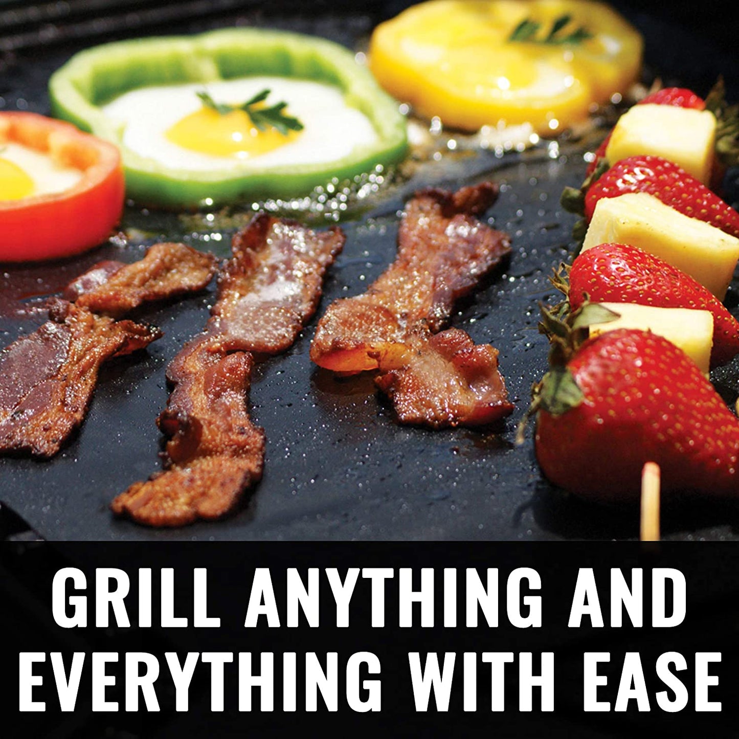 BBQ Grill Mat Heavy - 600 Degree Max Temperature Grilling Sheets - Set of 2 Grill Mats Non Stick - Lifetime Manufacturer Warranty