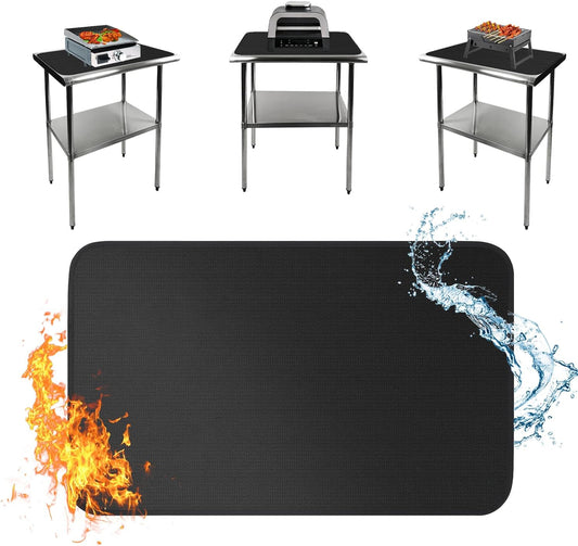 Grill Mat for Outdoor Grill, 24 * 31 Inch Heat Resistant Grill Mat for Outdoor Grill, Double-Sided Fireproof Grill Mat to Protect Outdoor Grill Table, Water Proof & Oil Proof BBQ Mat (1.2Mm)