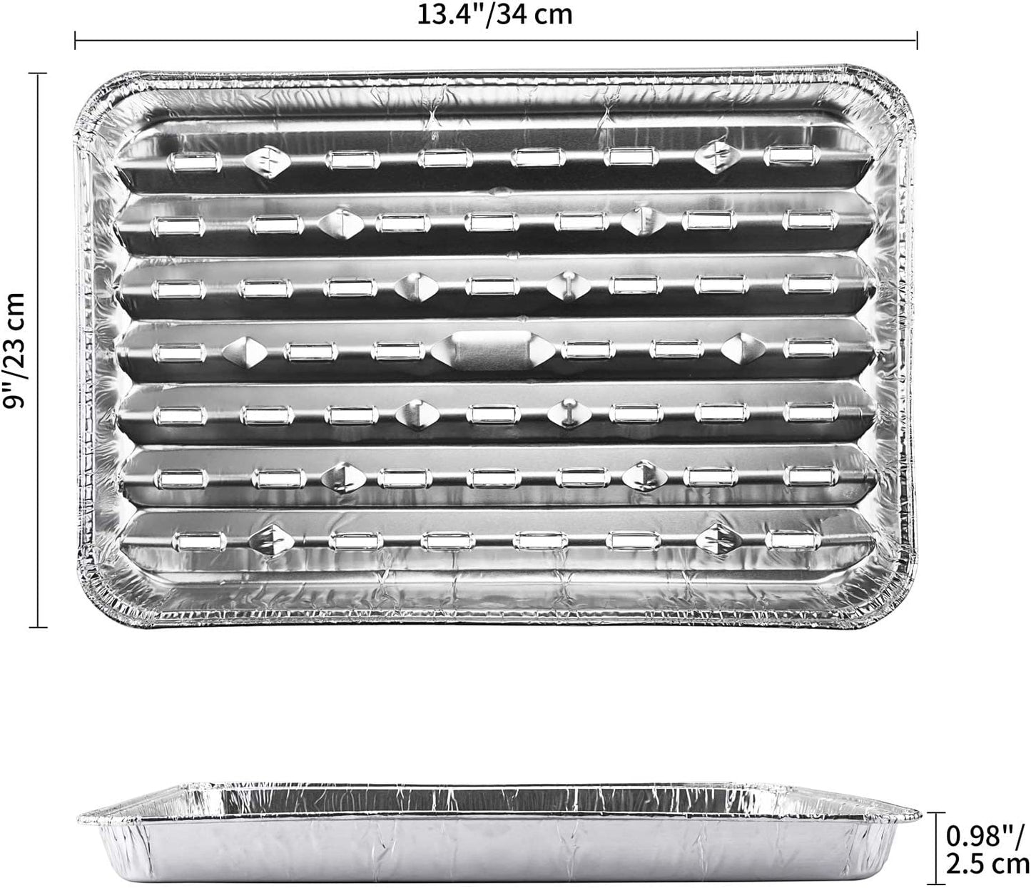 30-Pack Disposable Grill Toppers, Aluminum Foil Grill Pans with Holes, Grill Accessories for Barbecue, Outdoor Cooking and Camping