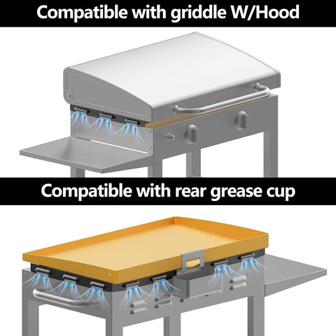 Image of Upgraded Wind Guards for Blackstone 36 Inch Griddle, Blackstone Griddle Accessories, Magnetic Stainless Steel Wind Screen for Blackstone Grill, Protect Flame Hold Heat, Compatible with Hood＆Side Shelf