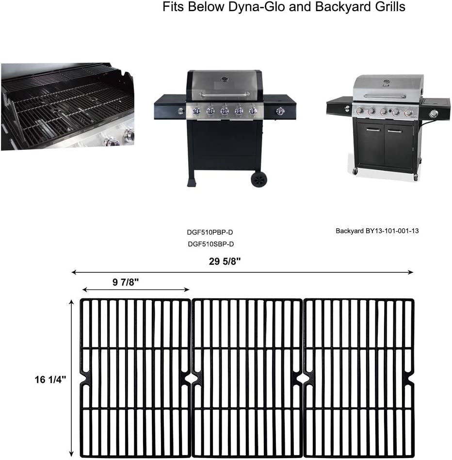 Grill Grates for Dyna Glo DGF510SBP Replacement Parts DGB515SDP DGB515SDP-D DGF510SSP 70-01-293, Backyard BY13-101-001-13 Grates, BHG Grill Parts BH13-101-099-01 BH14-101-099-01