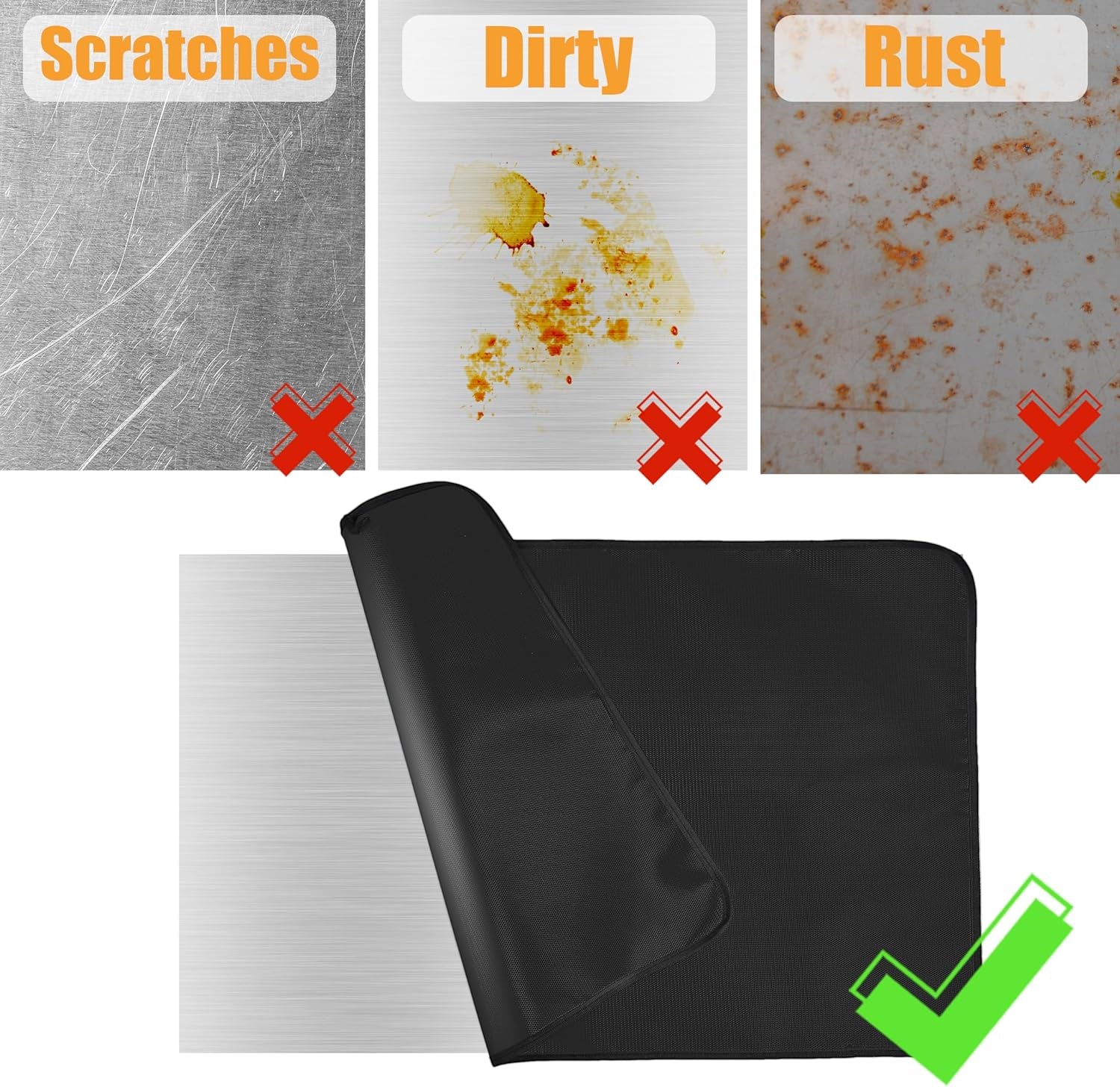 Heat Resistant Grill Mats for Outdoor Grill Fit Blackstone 17 & 22 Inch Griddle to Protect Your Prep Table and Outdoor Grill Table, Fire Proof & Water Proof & Oil Proof BBQ Mat