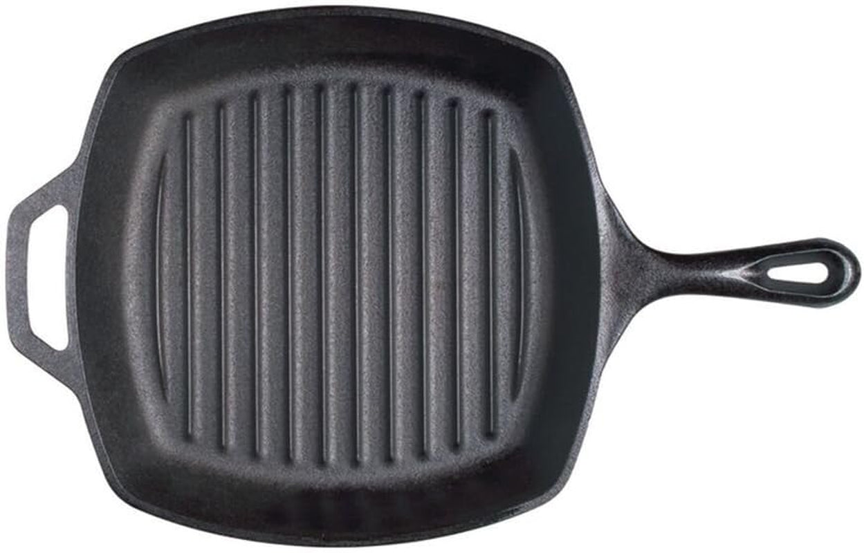 L8SGP3 Cast Iron Square Grill Pan, Pre-Seasoned, 10.5-Inch