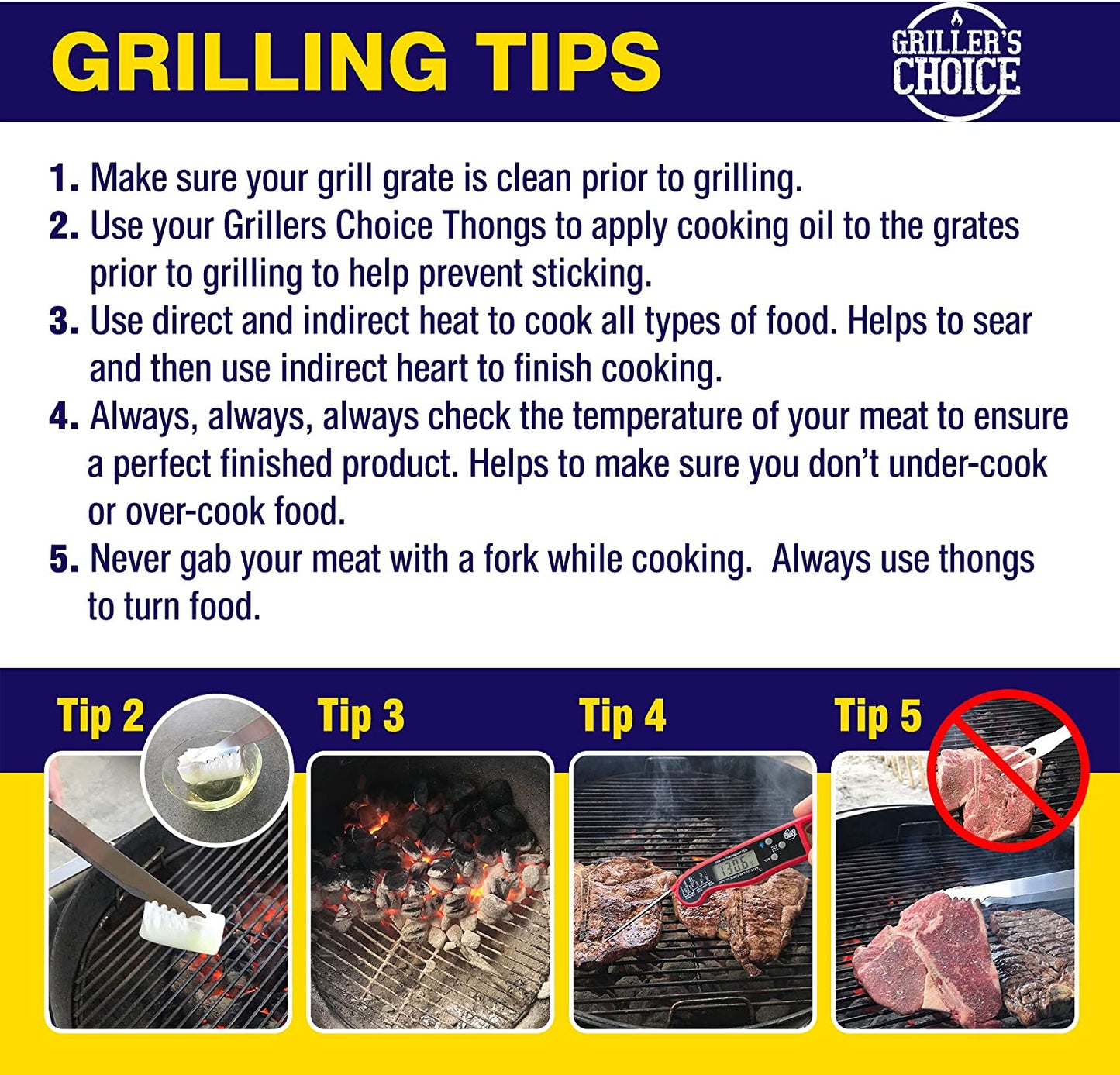 Griller'S Choice Rectangular Grill Basket with Removeable Handle - Large Non-Stick Commercial Basket with Handle for Outdoor Grilling. Designed by Chef, BBQ Judge. BBQ Grill Accessory Grill Pan.