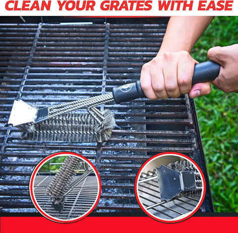 Image of Grill Brush - Grill Cleaner Brush Grill Accessories for Outdoor Grill - Safe BBQ Brush for Grill Cleaning - Heavy Duty 17" Grill Brushes