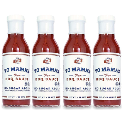 Keto Barbecue BBQ Sauce by Yo Mama'S Foods – (Pack of 4) - No Sugar Added, Low Carb, Vegan, Gluten Free, Paleo Friendly, and Made with Whole Non-Gmo Tomatoes!