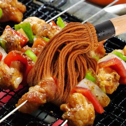 2Pcs Grill Basting Mops with 2Pcs Extra Replacement Brushes, 18 Inch Barbecue Mop Brush BBQ Sauce Basting Mops Oil Brush Basting Mops for Roasting or Grilling, Smoking, Steak