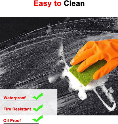 63 X 36'' XXL under Grill Mats for Outdoor Grill Deck Patio Protector, Easy to Clean Fireproof Double-Sided Oil Proof Heat Resistant BBQ Mat, Floor Fireplace Fire Pit Pads Mat (63X36 Inch)