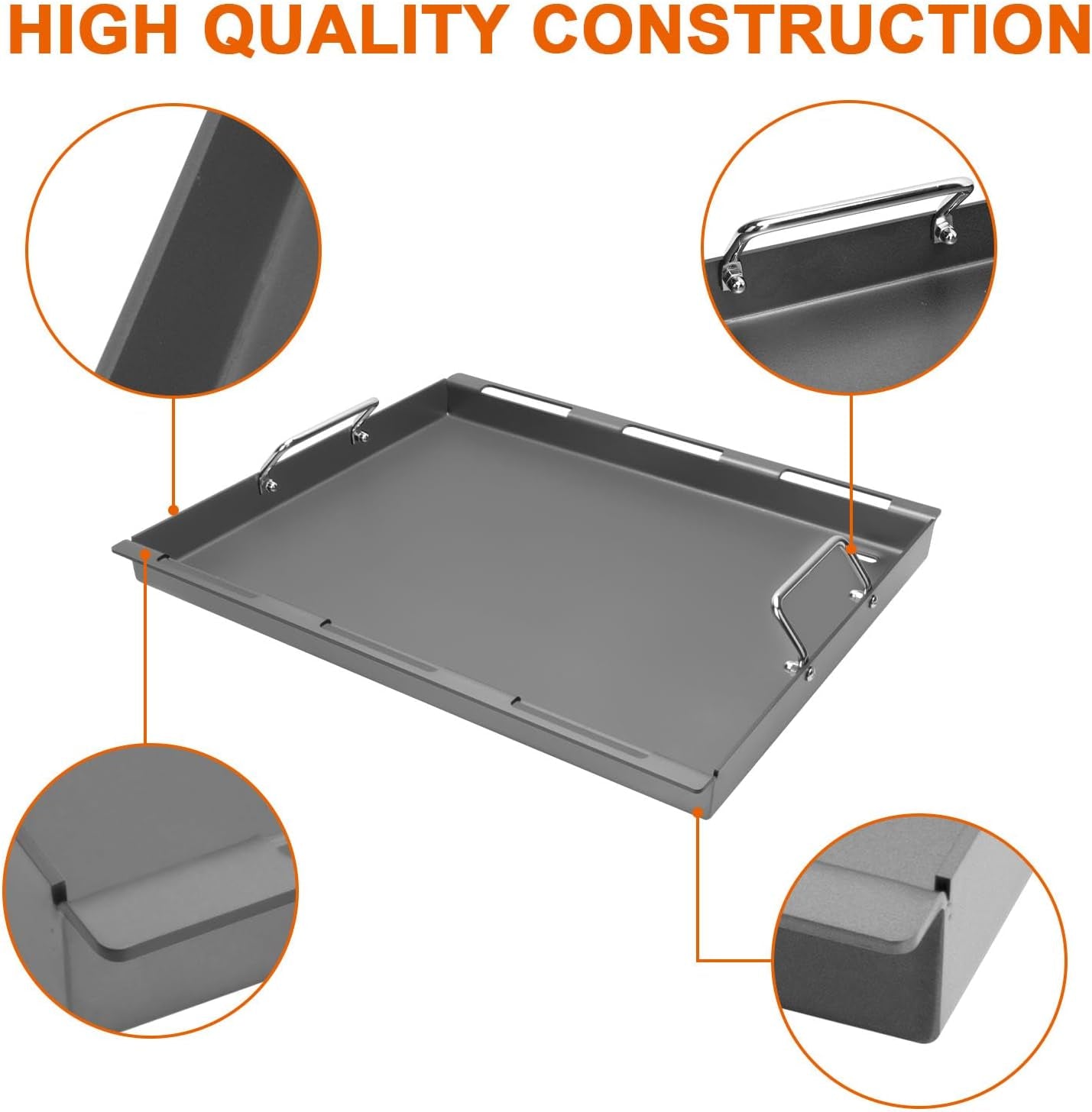 Full-Size Griddle Inserts for Weber Spirit 200 Spirit II 200 Series Gas Grills, Flat Top Griddle Replacement for Weber Spirit E-210 E-220 S-210 S-220 Spirit II E-210 S-210 E-220 S-220 Series Models