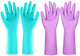 Reusable Dishwashing Cleaning Gloves with Latex Free, Cotton Lining,Kitchen Gloves 2 Pairs,Purple+Blue
