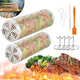 Reclite Rolling Grilling Baskets for Outdoor Grilling BBQ Grill Basket Stainless Steel, Grill Basket for Veggies Fish, Shrimp, Meat, Fries Food Camping, Gift for Men(Small+Large)