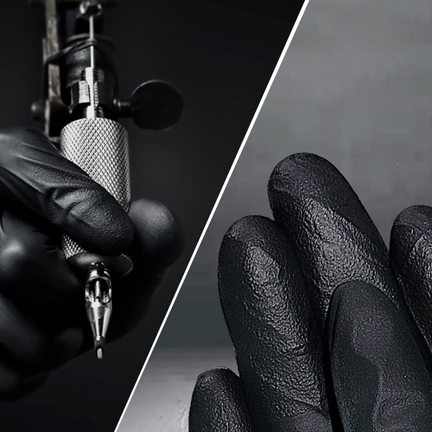 Disposable Nitrile Exam Gloves, 6-Mil, Black, Heavy Duty Disposable Gloves, Cooking Gloves, Latex Free, Powder Free